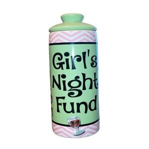 Vtg Girl’s Night Fund Piggy Coin Money Bank Kitschy Home Decor Gift Item Trinket